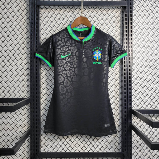 Camisa Brasil Leopard Black 22/23 - Versão Feminina