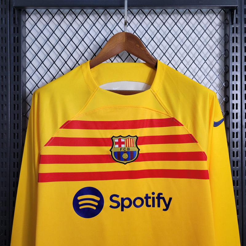 Camisa Barcelona 4 Manga comprida 23/24 - Versão Torcedor