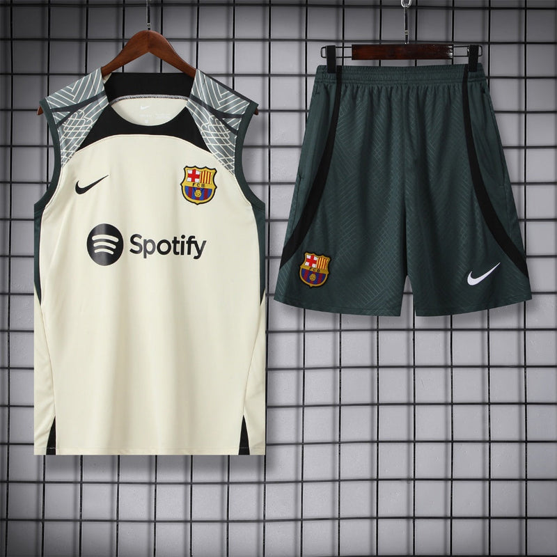 Kit Treino Barcelona Bege 23/24 - Nike Masculina